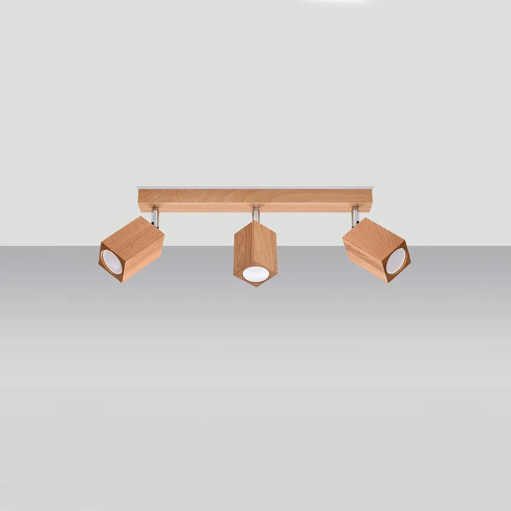 Lampada Soffitto Sollux KEKE 3 Legno Rovere 45cm 3xGU10 Qualità - 2