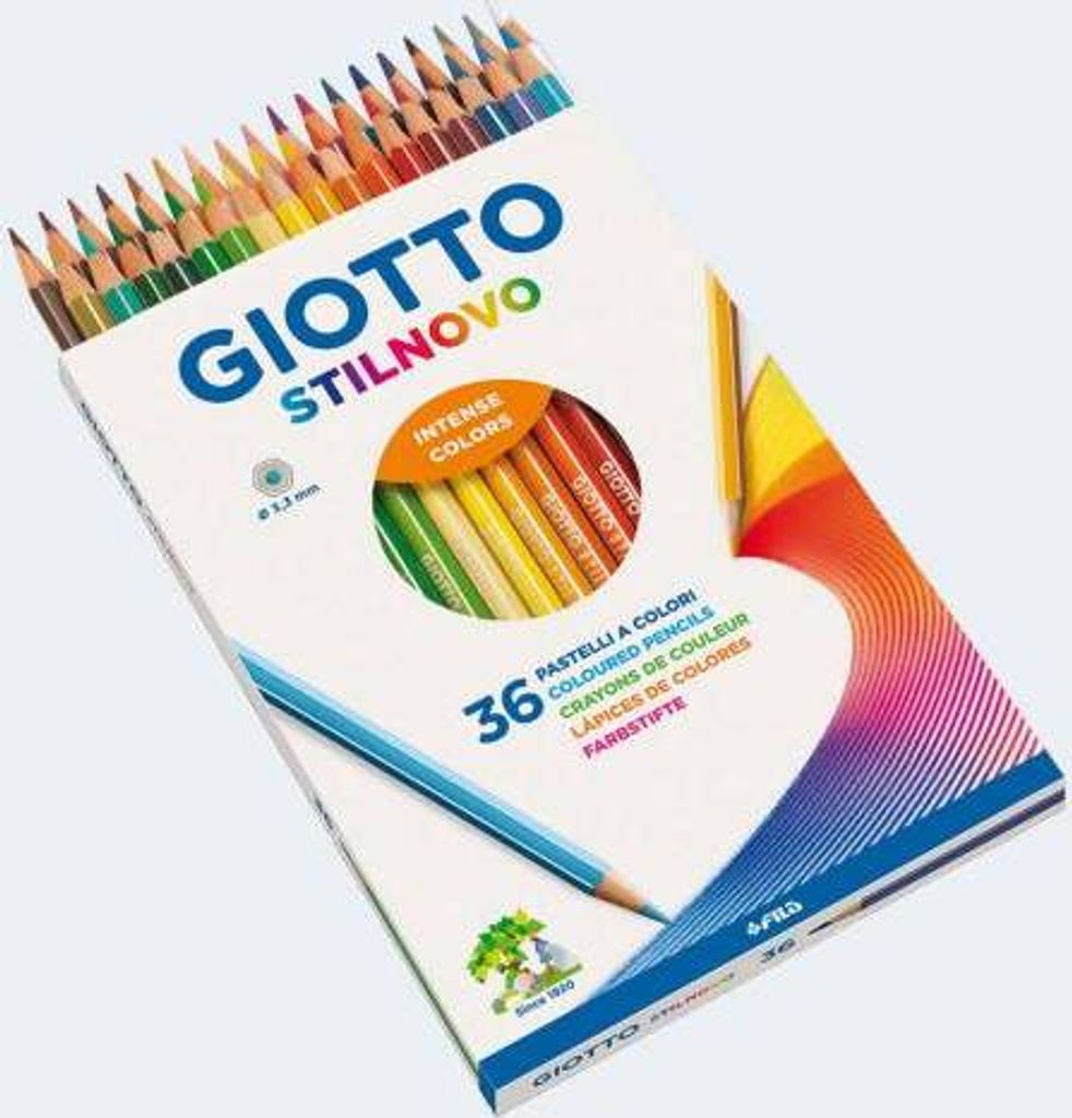 Giotto stilnovo Packung mit 36 sechseckigen Buntstiften - Mine 3,3mm - Holz - farblich sortiert