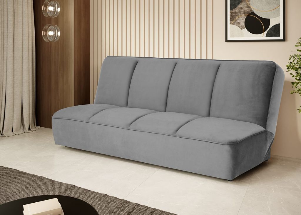Sofa mit Schlaffunktion LEANO 3-Sitzer, Dunkelgrau (Riviera91)