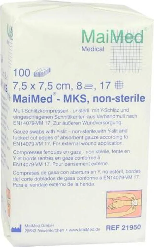MaiMed-MKS Compresse Garza 7,5x7,5 per Tatuaggi e Beauty - 100pz