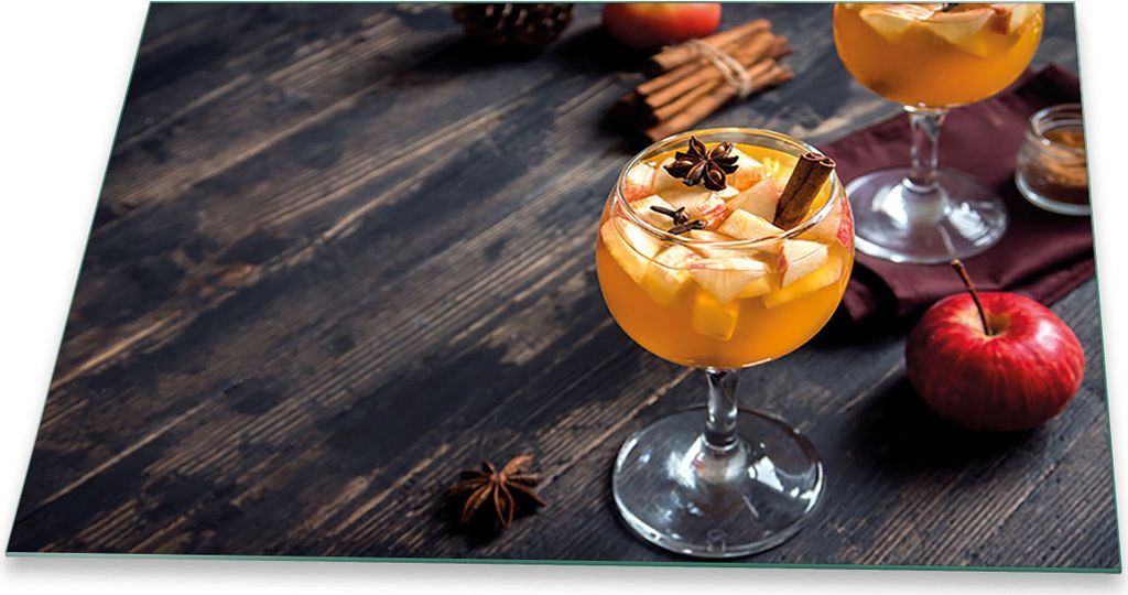 Herdabdeckplatte Glaskeramikfeld Spritzschutz Glas Universal Deko 80x52 Essen Orange