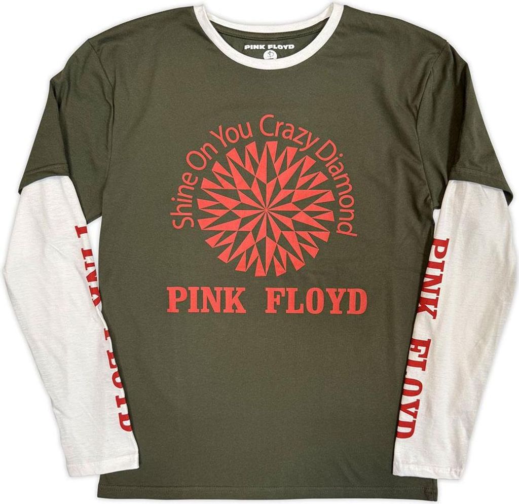 Pink Floyd - "Shine On" T-Shirt für Herren/Damen Uni, Geschichtet, Langärmlig RO14799 (XXL) (Grün/Weiß)