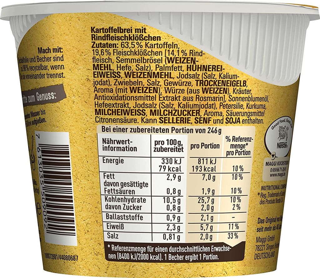 Maggi 5 minuten terrine kartoffelbrei mit kaufland de