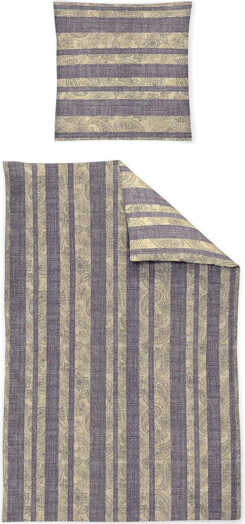 Irisette Edel-Flanell Bettwäsche Set Alpaka 8468 grau 155 x 220 cm + 1 Kissenbezug 80x80 cm