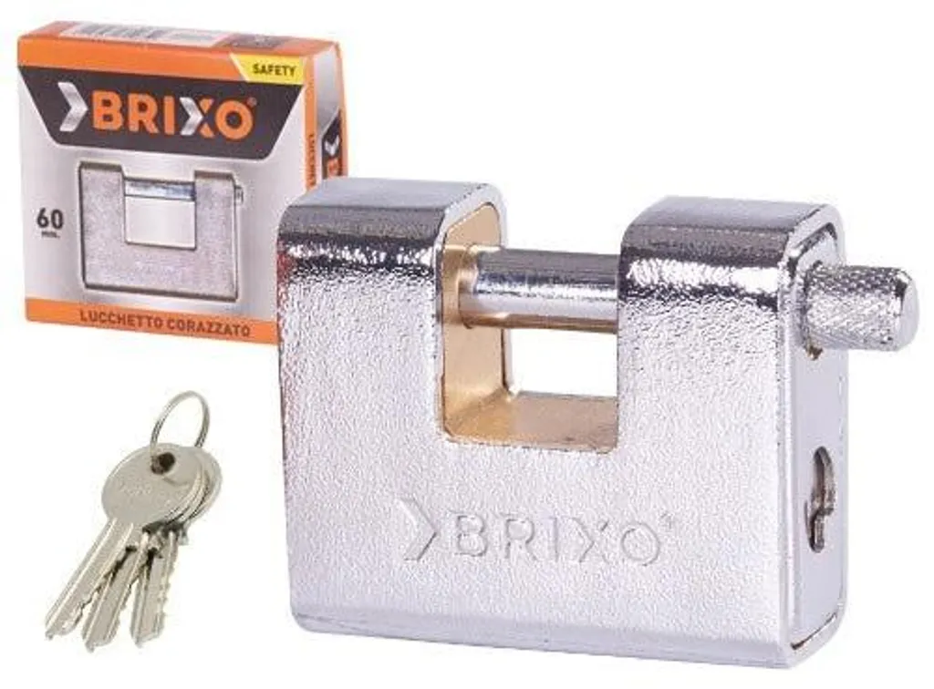 Cadenas blindé pour portail et garage BRIXO TOP 90 mm haute force