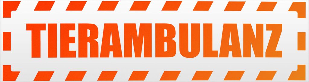 Kiwistar Tierambulanz gestreift Magnetschild Schild magnetisch - 60cm Neonorange - Magnetfolie für Auto PKW Kfz