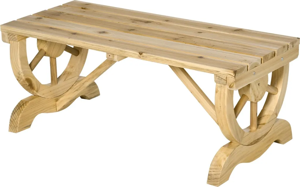 Banc d'extérieur en bois naturel 98 cm pour terrasse et petit balcon