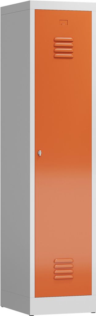 Spind Spindschrank 1 Abteil mit S/W-Trennung 180x40x50cm lichtgrau/feuerrot X-515114