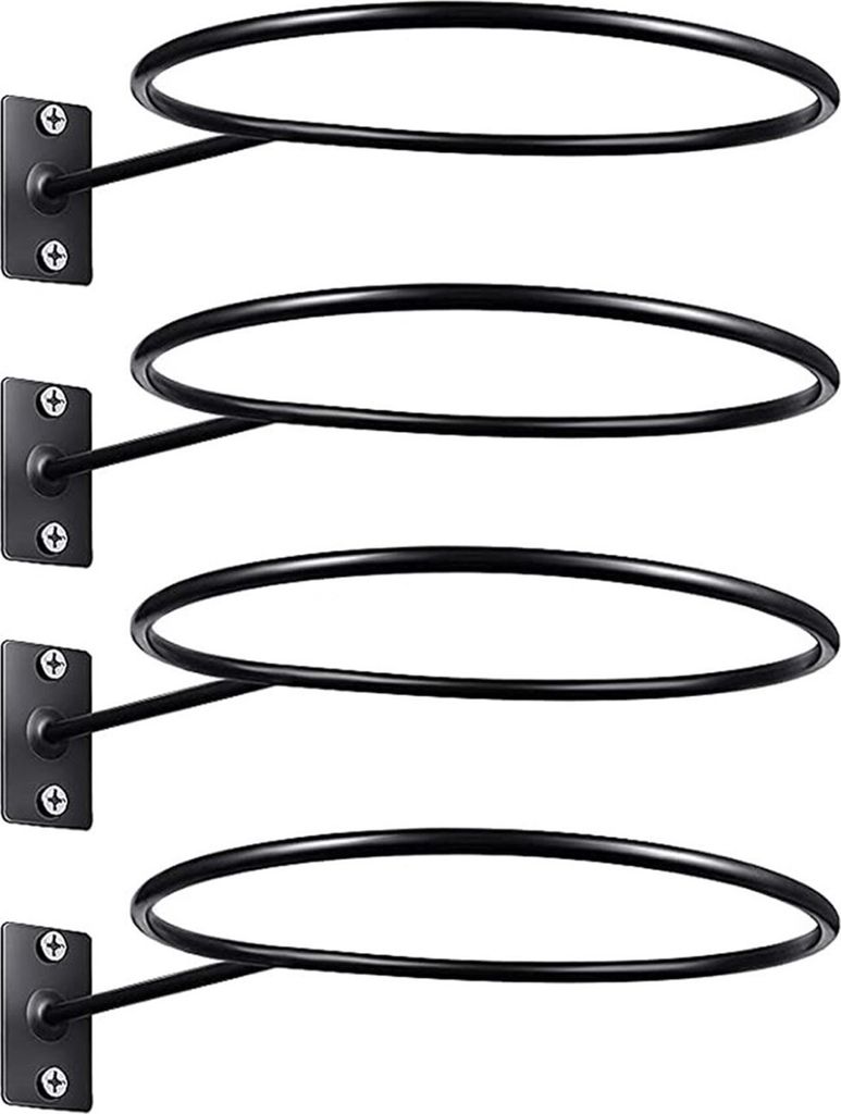 4-teiliger Ballhalter zur Wandmontage, multifunktional, für Fußball und Basketball, robuster Aufbewahrungsbügel aus Eisen für Hüte, Motorradhe...