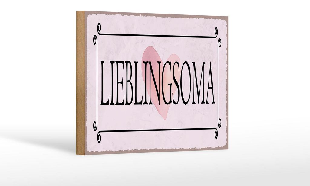 Holzschild Hinweis 18x12 cm Lieblingsoma Herz Schild Dekoration