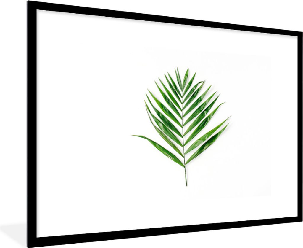 MuchoWow Gerahmtes Poster Grün - Blatt - Tropisch 90x60 cm - Poster mit Schwarzem Bilderrahmen Wandposter Rahmen Foto Bilder - Wanddekoration - ...