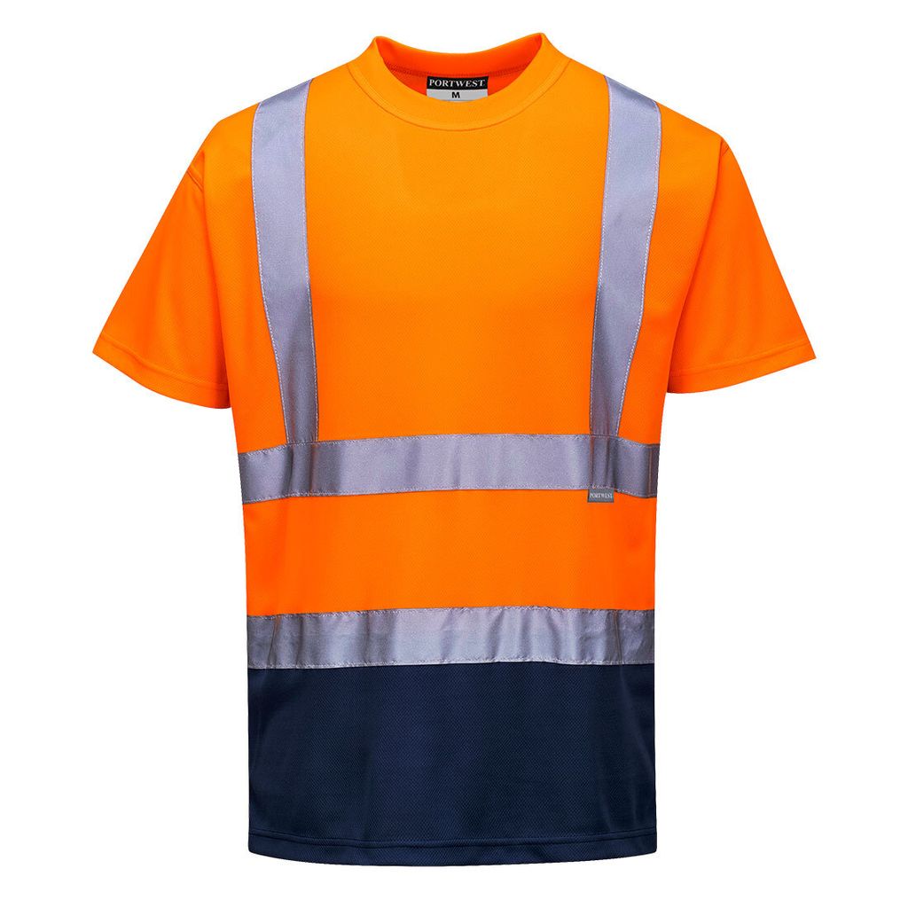 Portwest S378 Zweifarbiges Warnschutz T-Shirt Orange/Navy Gr. XL