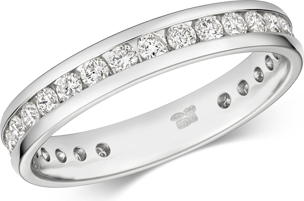 9 Karat (375) Weißgold Eternity Diamant Damenring Produktbild 