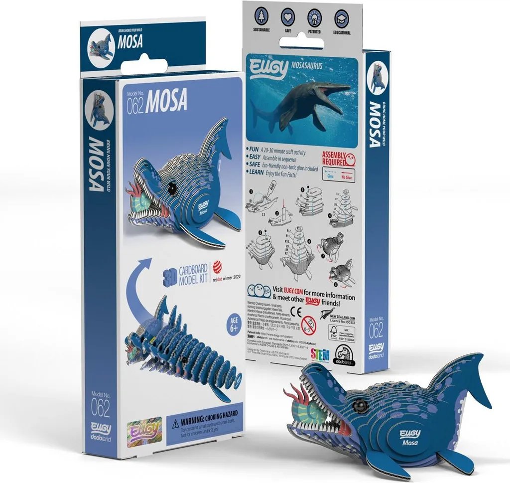 Puzzle 3D EUGY Mosasaurus - Activité Sans Colle et Éco-Responsable