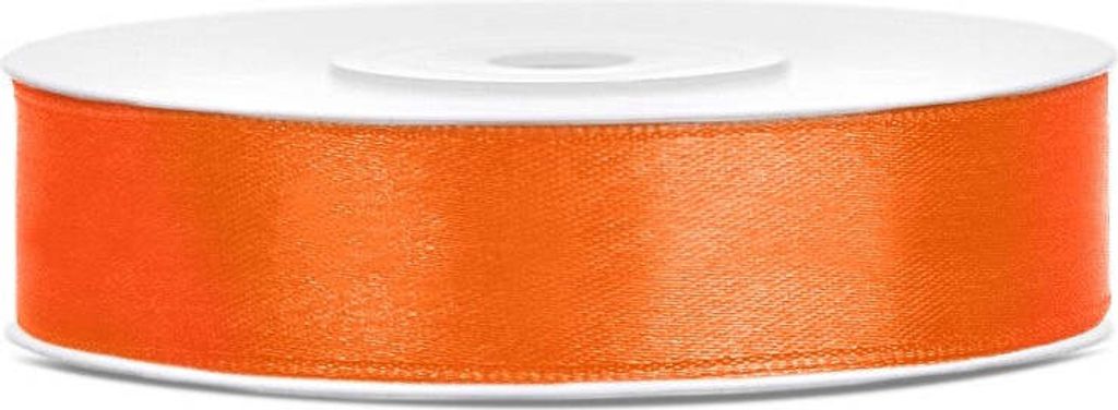 Satin Geschenkband orange 25m 12mm breit