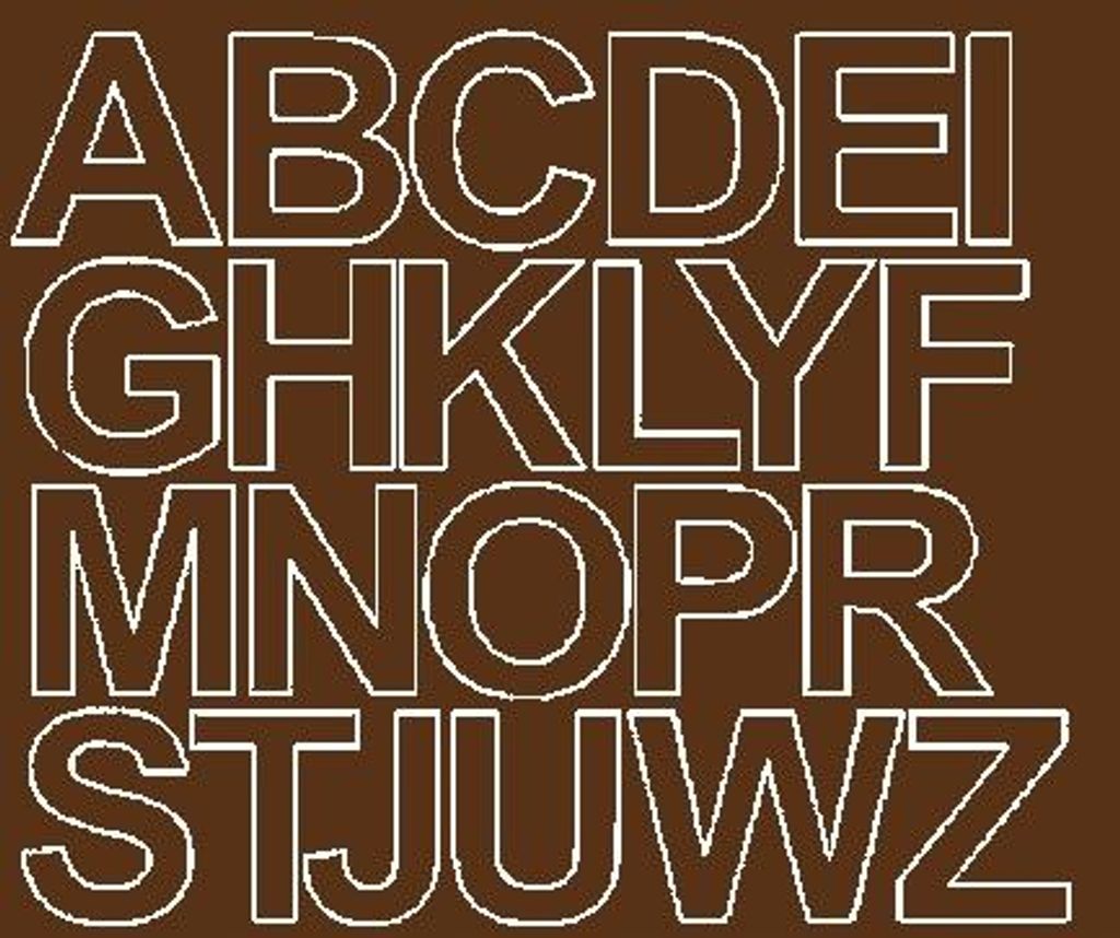 Selbstklebende Buchstabenaufkleber, 4,5 cm, braun glänzend