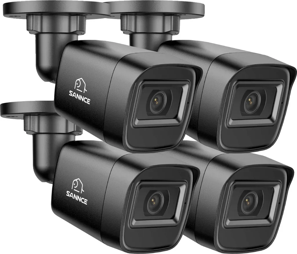 Telecamere di sorveglianza SANNCE, risoluzione HD 1080P, visione notturna 20m, 4 pezzi