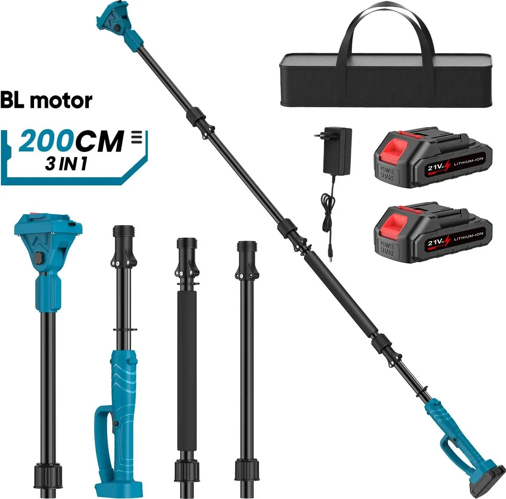 Potatura Facile: Asta Telescopica 2m per Forbici a Batteria 18V