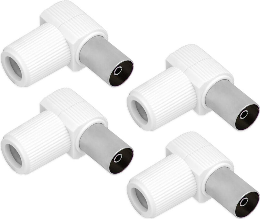 4X Koax Stecker Antennenstecker Winkelbuchse Koaxialstecker Adapter Verbinder SAT TV Koaxlialkabel