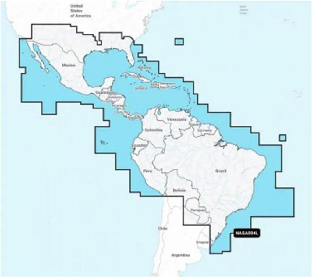 Navionics Nasa004l-mexikanische Karibik Nach Brasilien Sa004l-normale Karte Blau Blau One Size