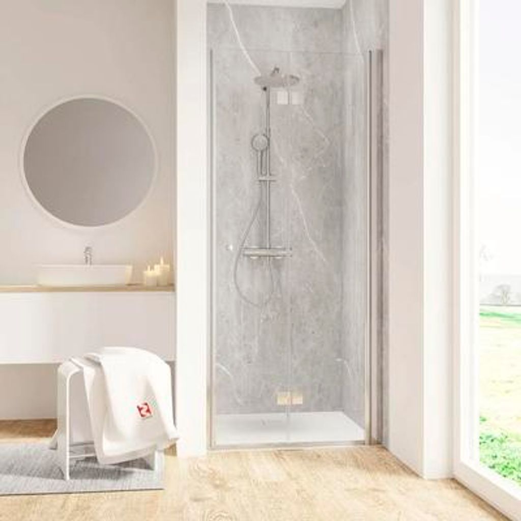 Nische mit Drehfalttür SCHULTE Garant 2.0 120 cm Profil chrom Klarglas Türanschlag rechts