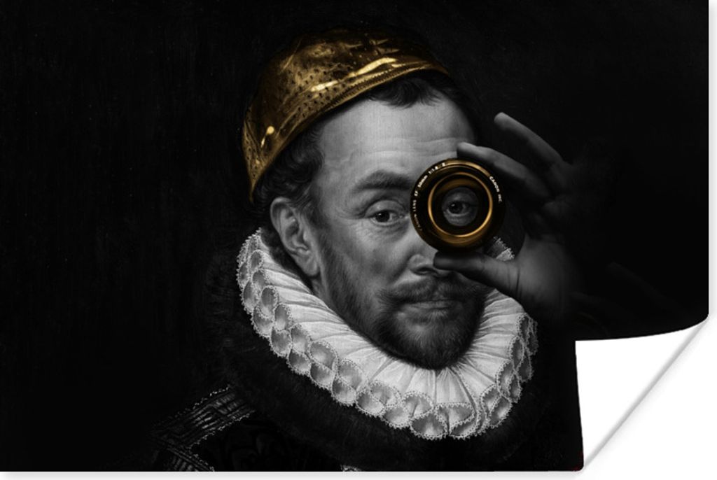 MuchoWow Poster Wilhelm von Oranien - Adriaen Thomasz - Gold 120x80 cm - Bilder
