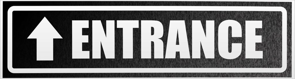 Kiwistar Entrance with Arrow invertiert Magnetschild Schild magnetisch - 60cm Schwarz - reflektierend - Magnetfolie für Auto PKW Kfz