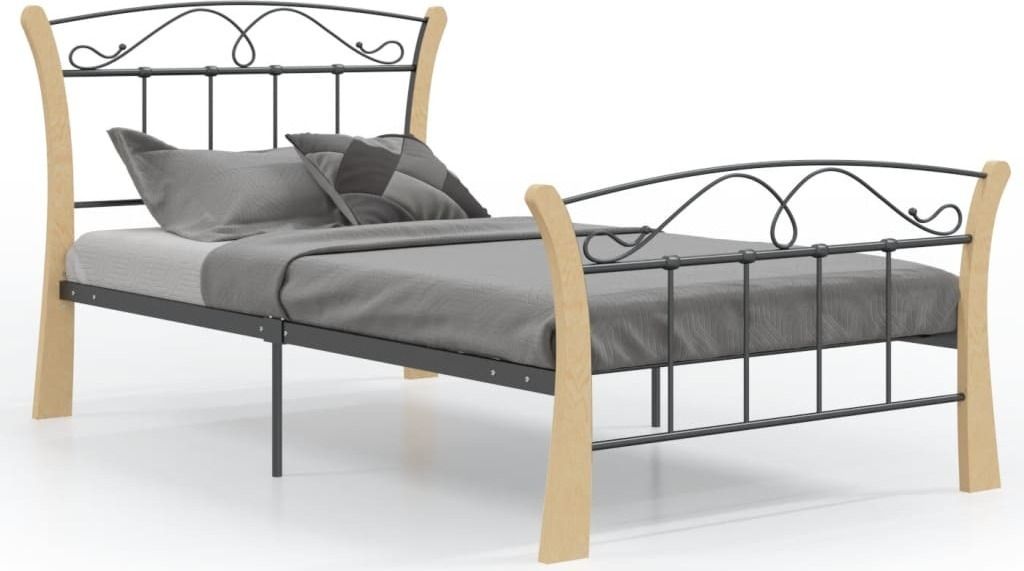 Bettgestell Schwarz Metall 100x200 cm
