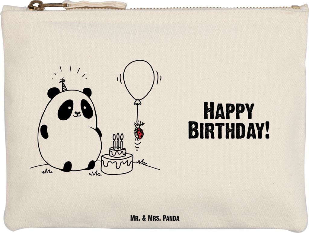 Mr. & Mrs. Panda Pouch Panda Geburtstag Größe M - Weiß - Geschenk, kosmetiktäschchen, Federmappe, Kulturbeutel, Stoffbeutel, Kosmetiktasche, Sc...