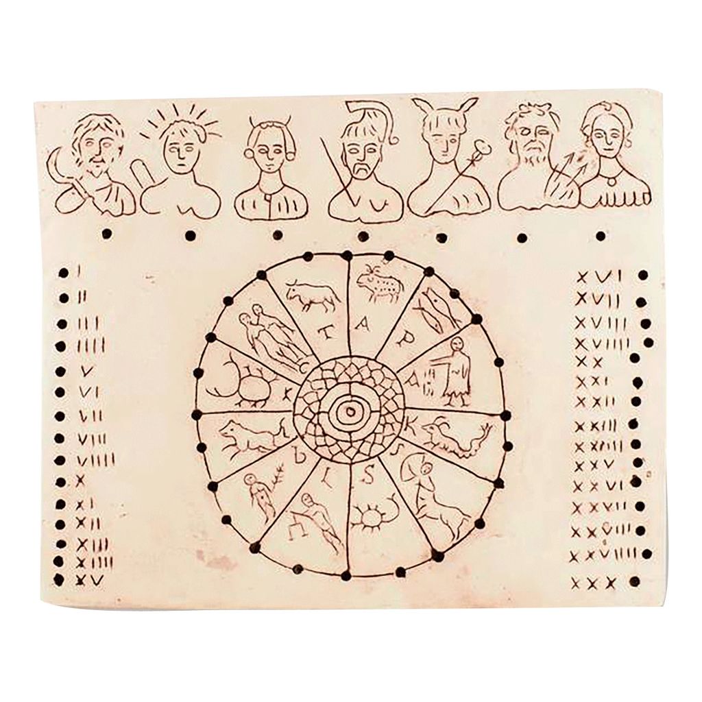 Relief Steckkalender mit Tierkreiszeichen