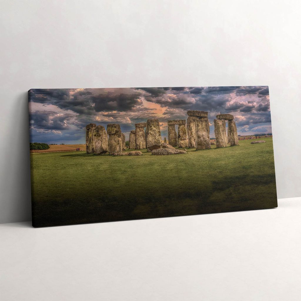 Stonehenge Nimbostratus – Leinwandbild Wandbild – 100x50 cm – Leinwandbilder – Wandbilder – Schlafzimmer – Flur