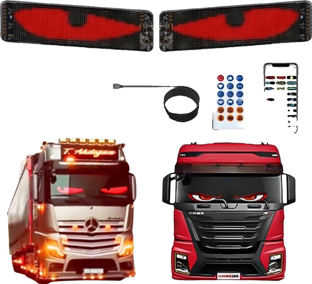 Animierte Teufelsaugen-Autodisplays, programmierbare LED-Schilder, flexible Installation, auffälliges Design