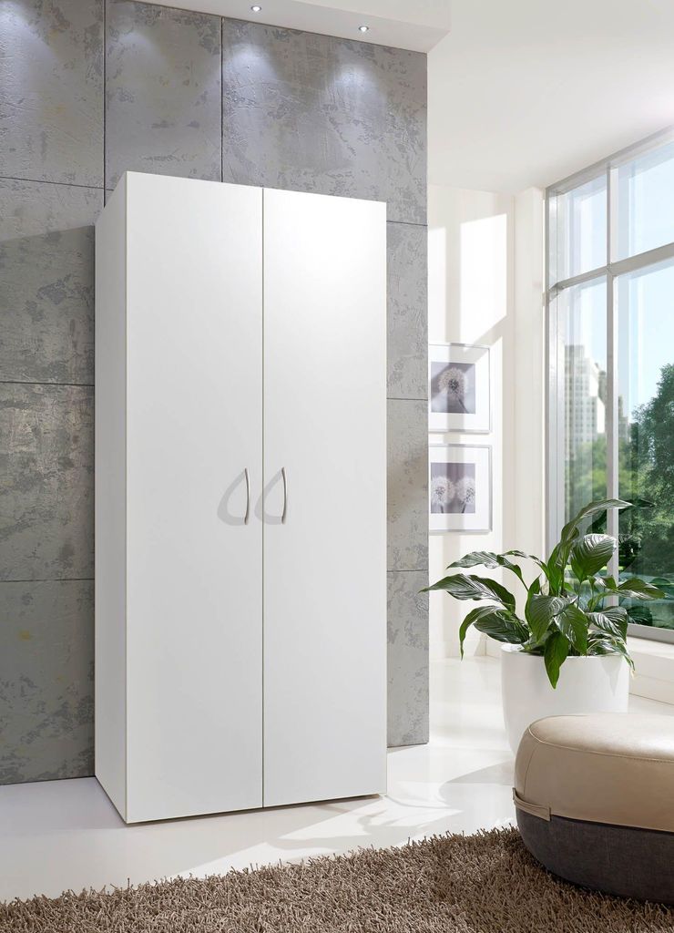 Schrank - Weiß - 70 x 185 x 40 cm - 5 Einlegeböden Produktbild 