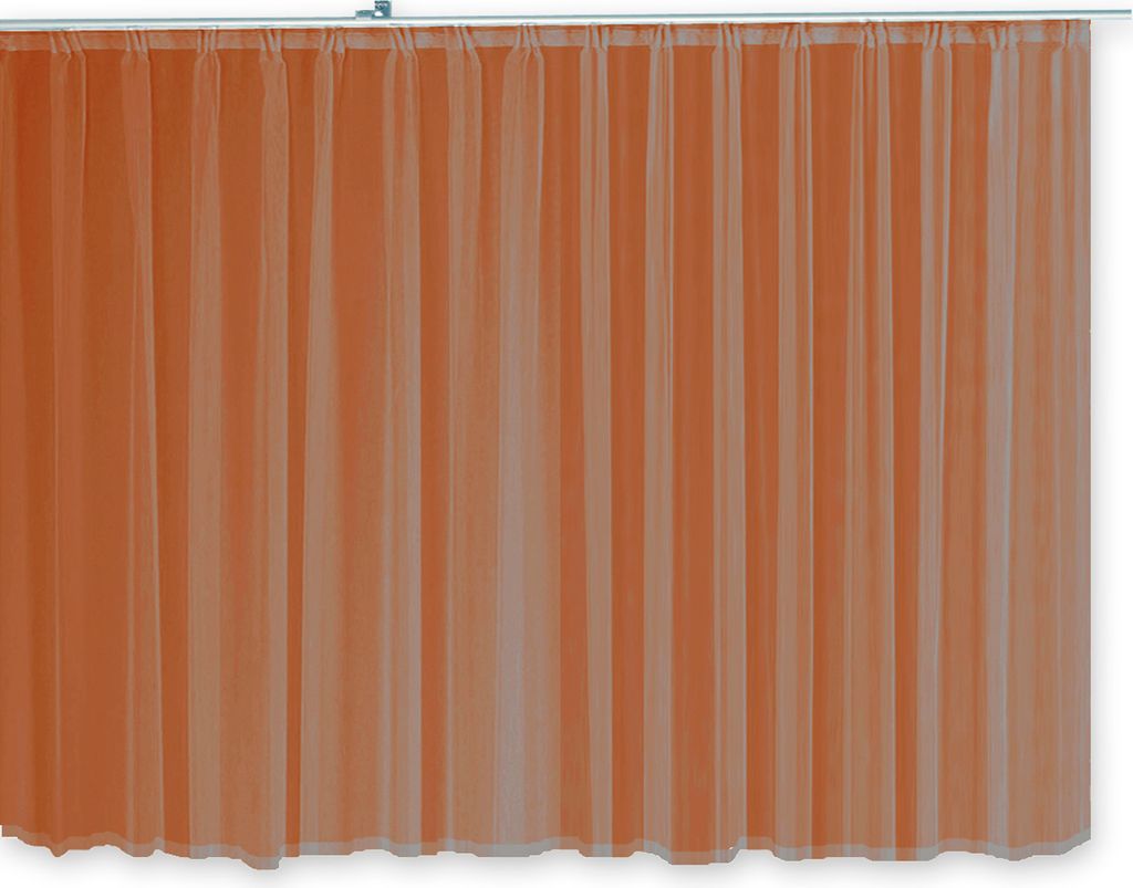 Voile Gardine Emotion 500x145cm rotbraun zimt 2,5:1 Faltenband