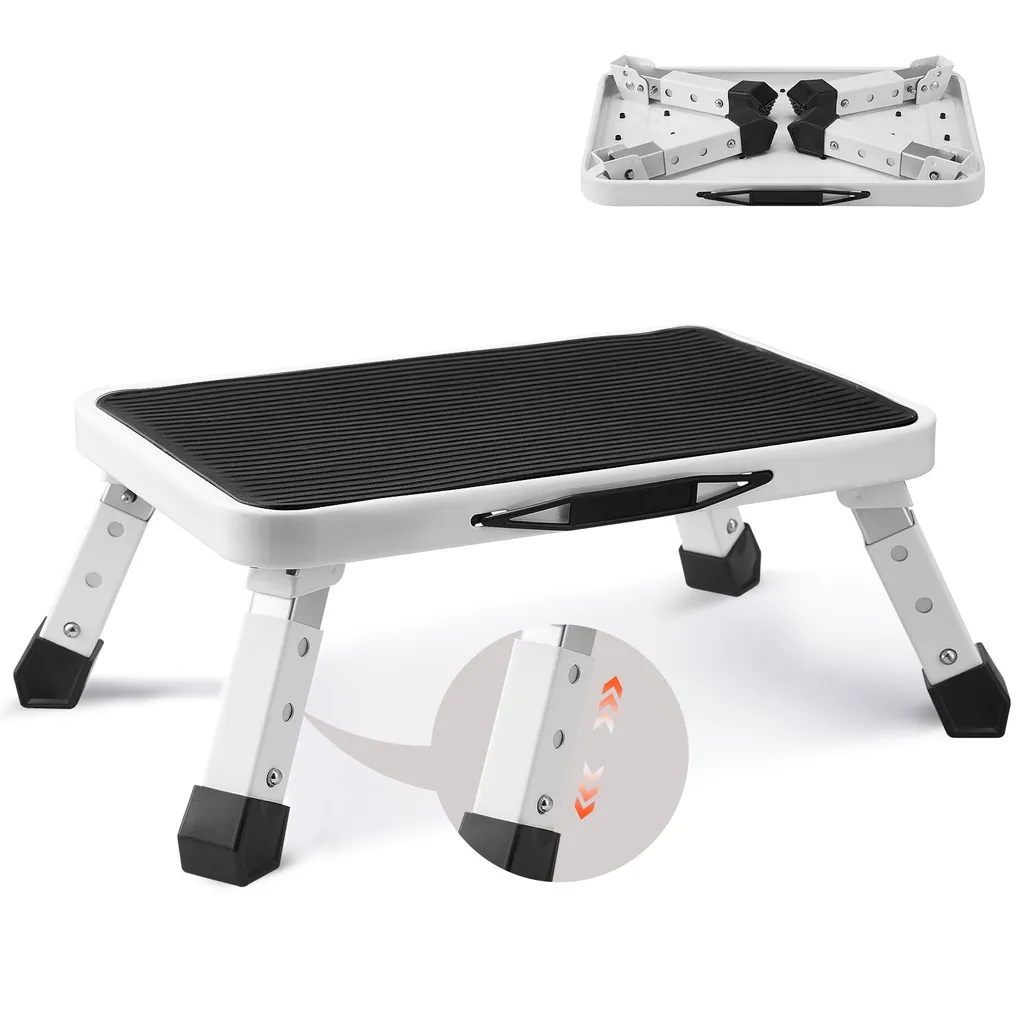 Marchepied Pliable 1 Marche en Acier Robuste avec Hauteur Réglable