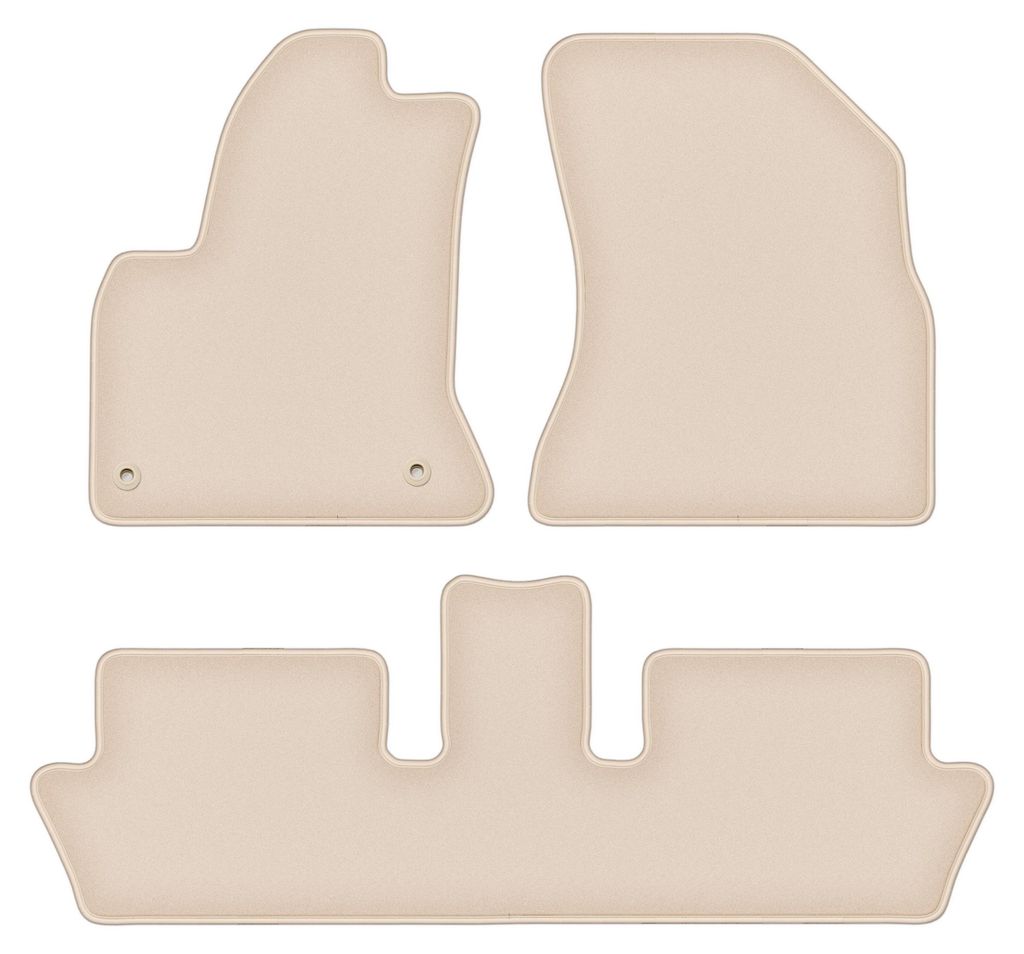 DURBAN Beige Velours-Fußmatten-Set für Citroen C4 Grand Picasso Minivan (2006-2013)