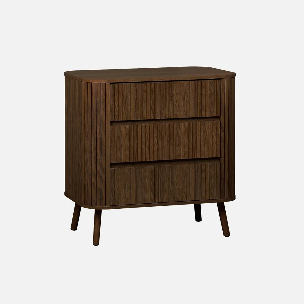 Offerta Cassettiera 3 Cassetti Marrone Decorata | Prezzo Outlet