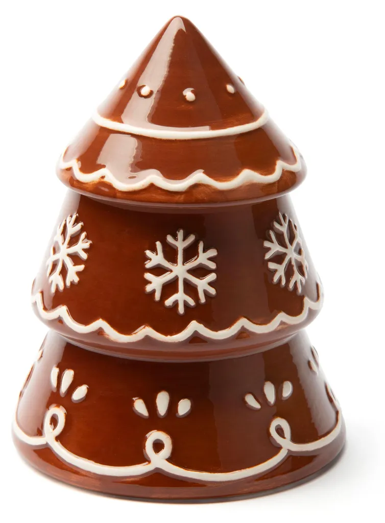 Excelsa Boîte à biscuits Arbre Wonderful Ginger en céramique brune 20cm