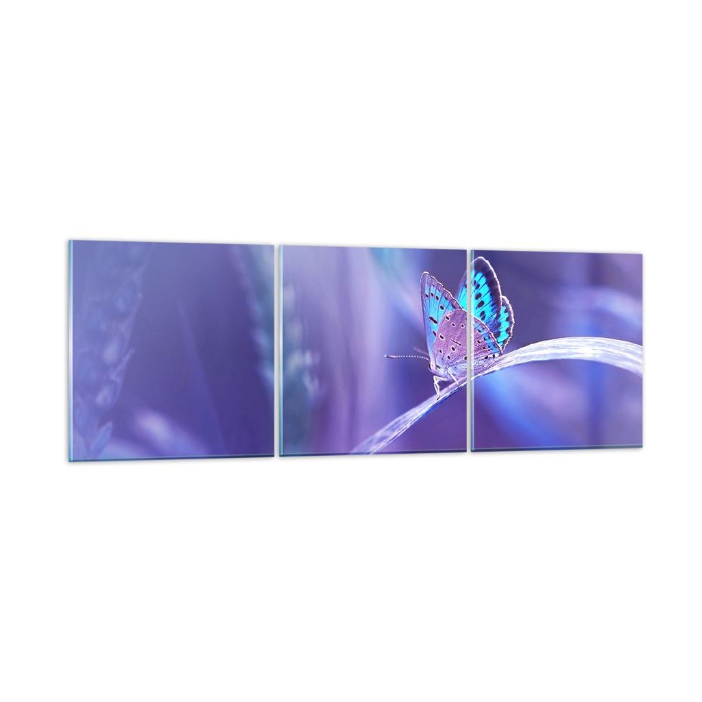 Bilder auf glas - Schmetterling Natur - 120x40cm - Glasbilder - Wandbilder - Kunstdruck - zum Aufhängen bereit - Wanddekoration aus Glas - Glas Bi...