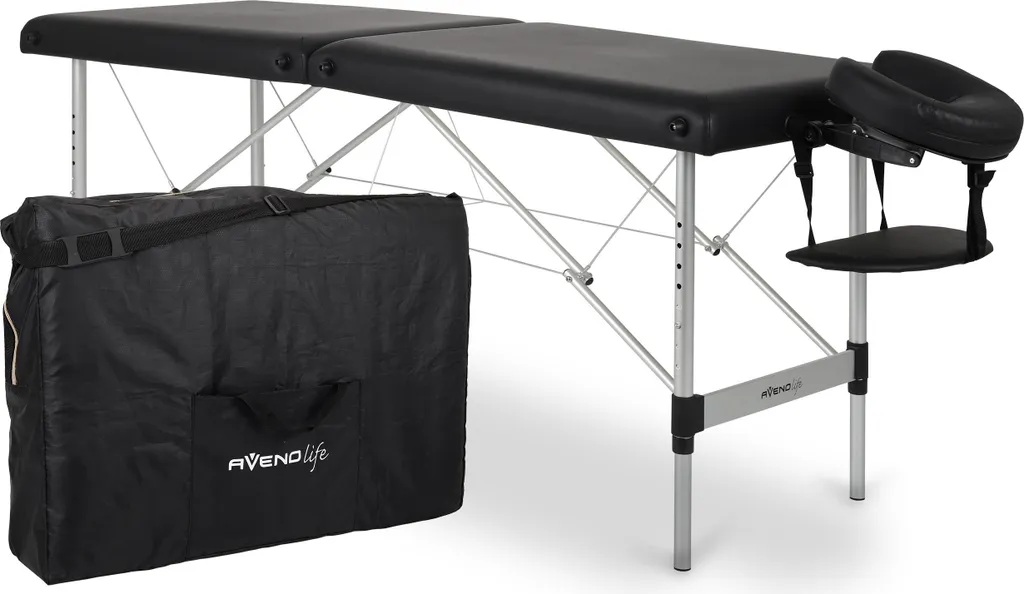 Table de massage Habys Noir avec châssis aluminium stable et léger