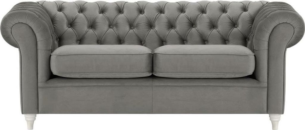 Dreisitzer-Sofa Chesterfield-Velluto 19-white