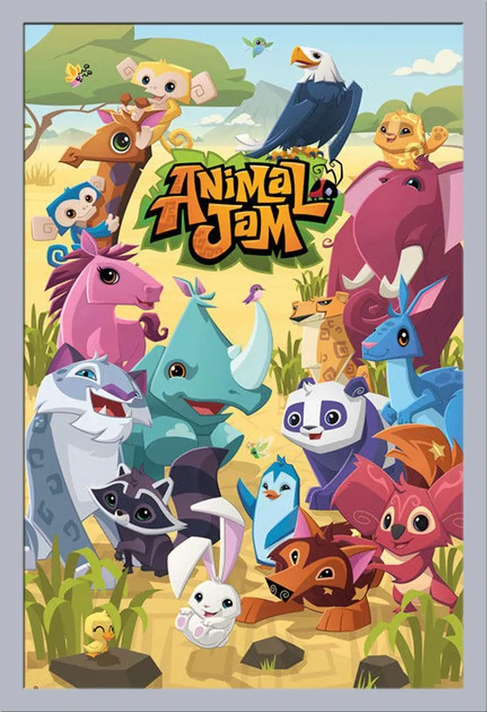 Poster Animal Jam avec cadre amovible Shinsuke MDF et vitre acrylique