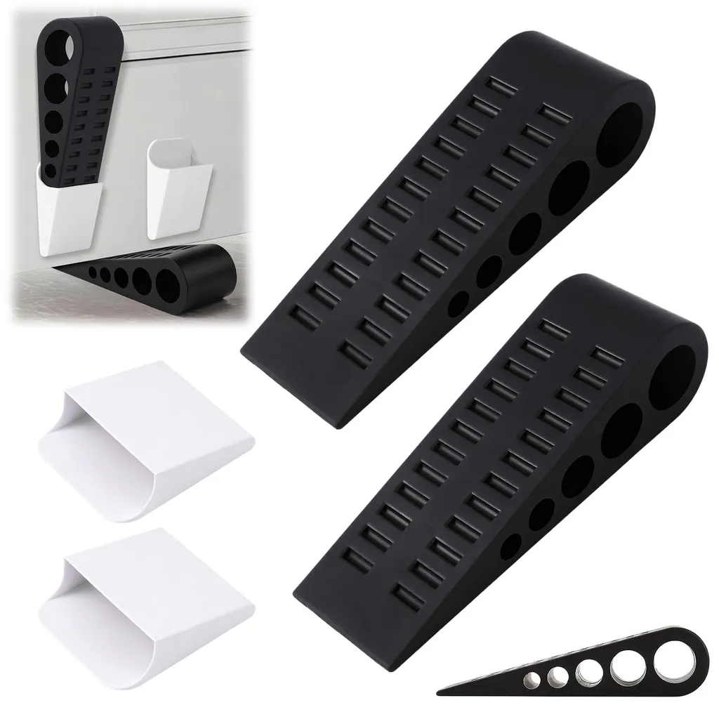 Bloque porte universel pour tous sols, idéal bureau et école, pack de 2