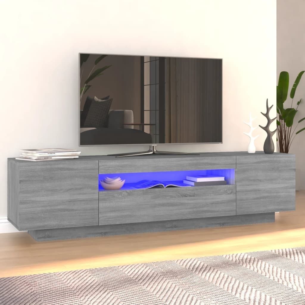 Maison Exclusive - TV-Schrank mit LED-Leuchten Grau Sonoma 160x35x40 cm