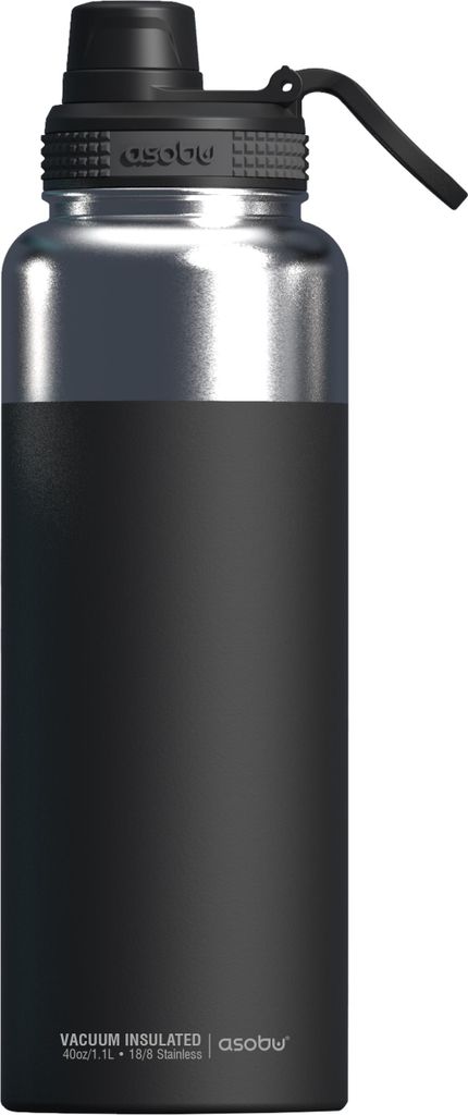 Asobu - Mighty Alpine Flask - isolierte Edelstahl Outdoorflasche 1 Liter Schw.