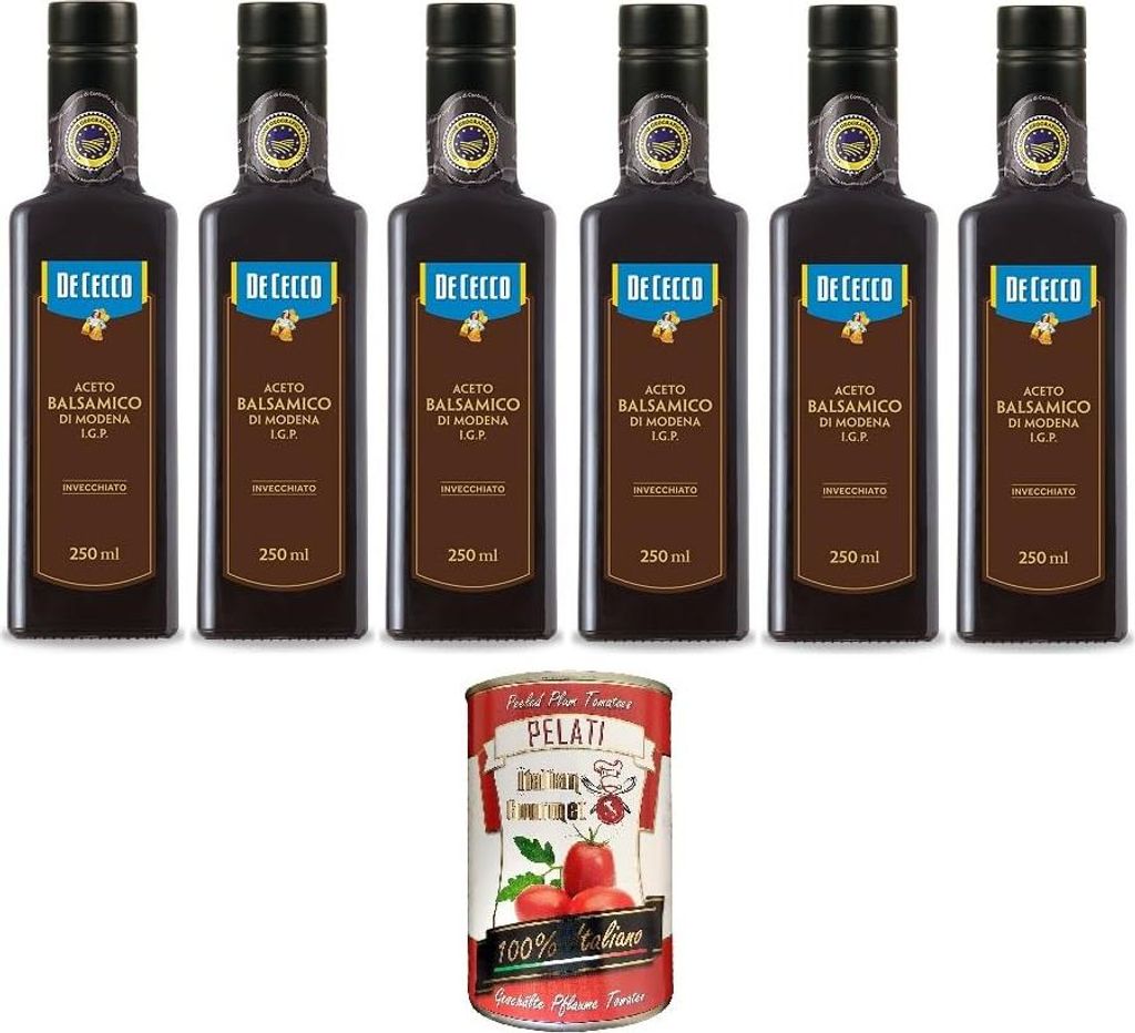 6x De Cecco Balsamico-Essig aus Modena I.G.P. 250ml + Produktbild 