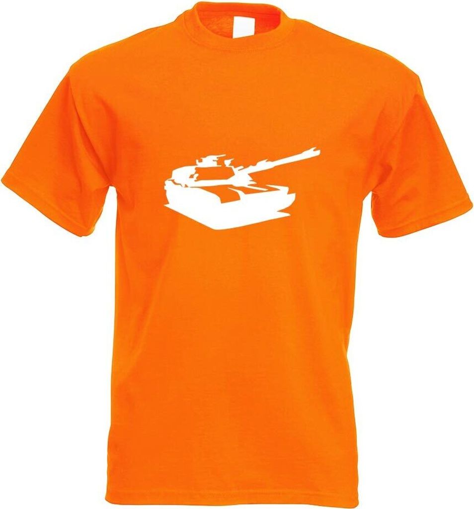 Kiwistar - T-Shirt - orange - Panzer Motiv Bedruckt Funshirt Design Print - mit Motiv Bedruckt - Funshirt Design - Sport - Freizeit - Herren - XXL