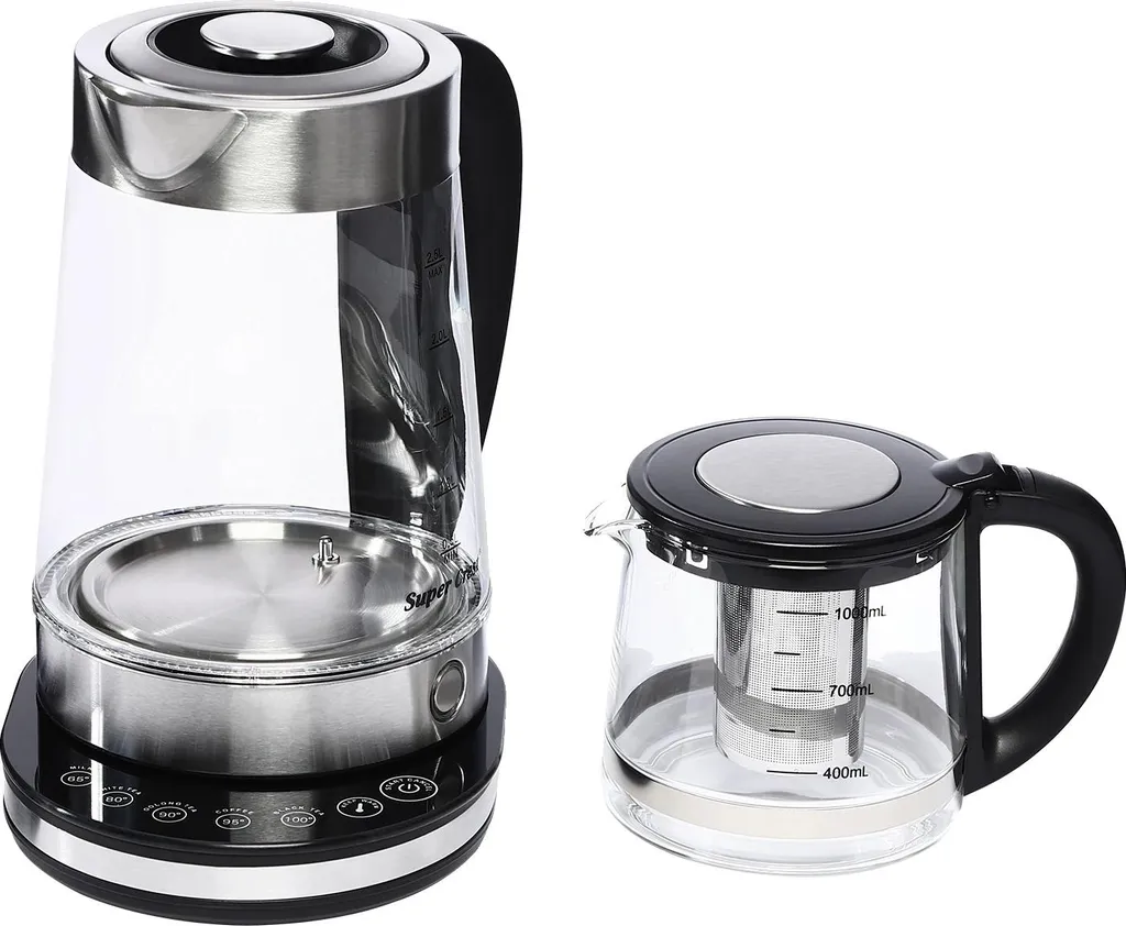 Grande bouilloire familiale LCD 2,5L 1500W pour thé et café de qualité