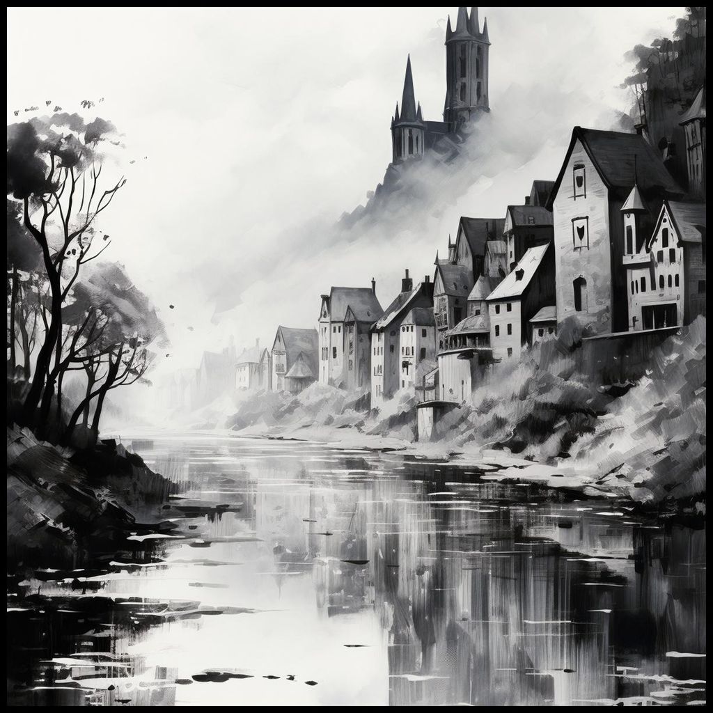 Poster 100x100cm Nebelreflexion