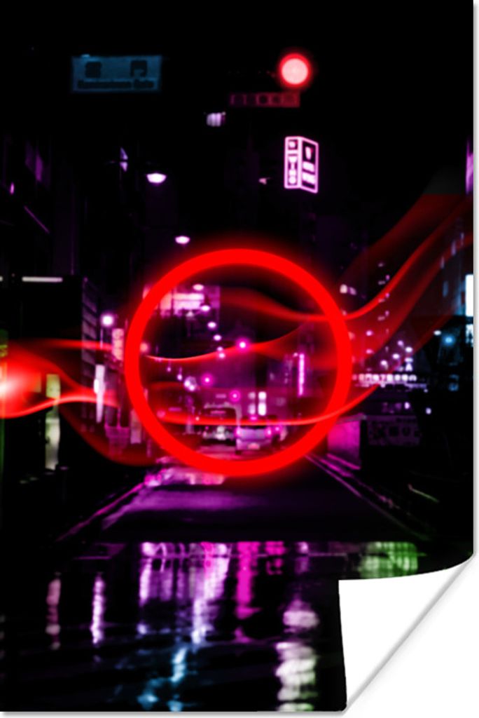 MuchoWow® Poster Spiele - Neon - Rot - Spiel - Spiele 20x30 Produktbild 
